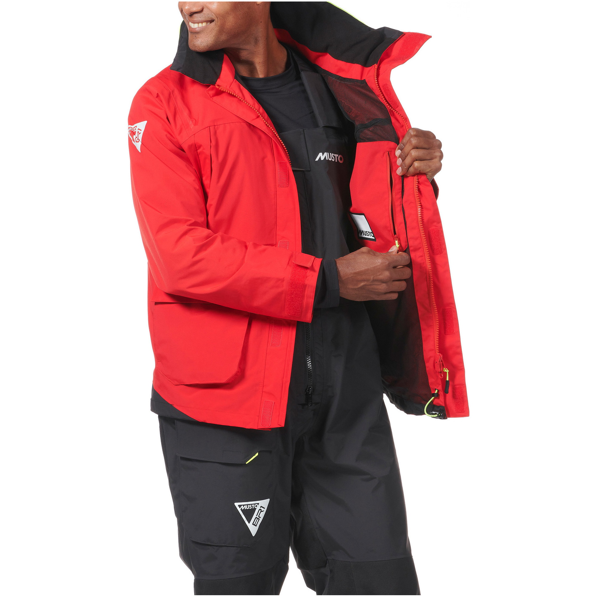2026 Musto Mens BR1 Channel Jacket & Trouser Sailing Suit 82399B - True Red / Black
